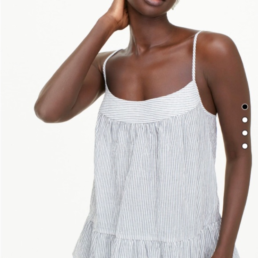 J.Crew Crinkle Cotton Top - blue stripe